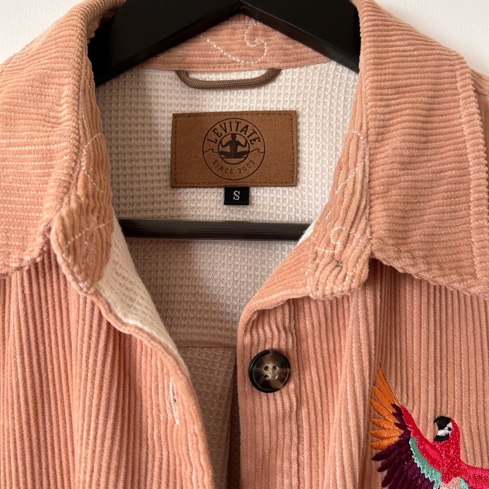 Embroidered Corduroy Jacket - Light Rose - Picture 2 of 7